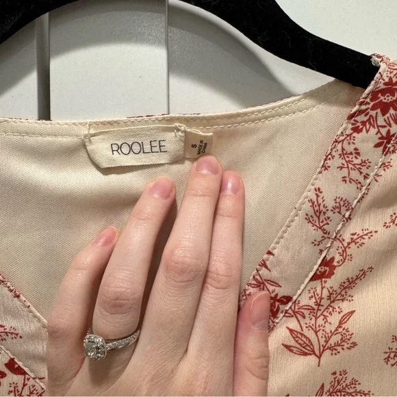 Roolee Cream and Red Floral Maxi Dress - Picture 3 of 4